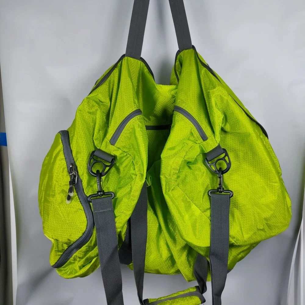 Homdox Travel Duffel Bag Lrg 80L Foldable Water/Tear Resistant Nylon Green/Gray